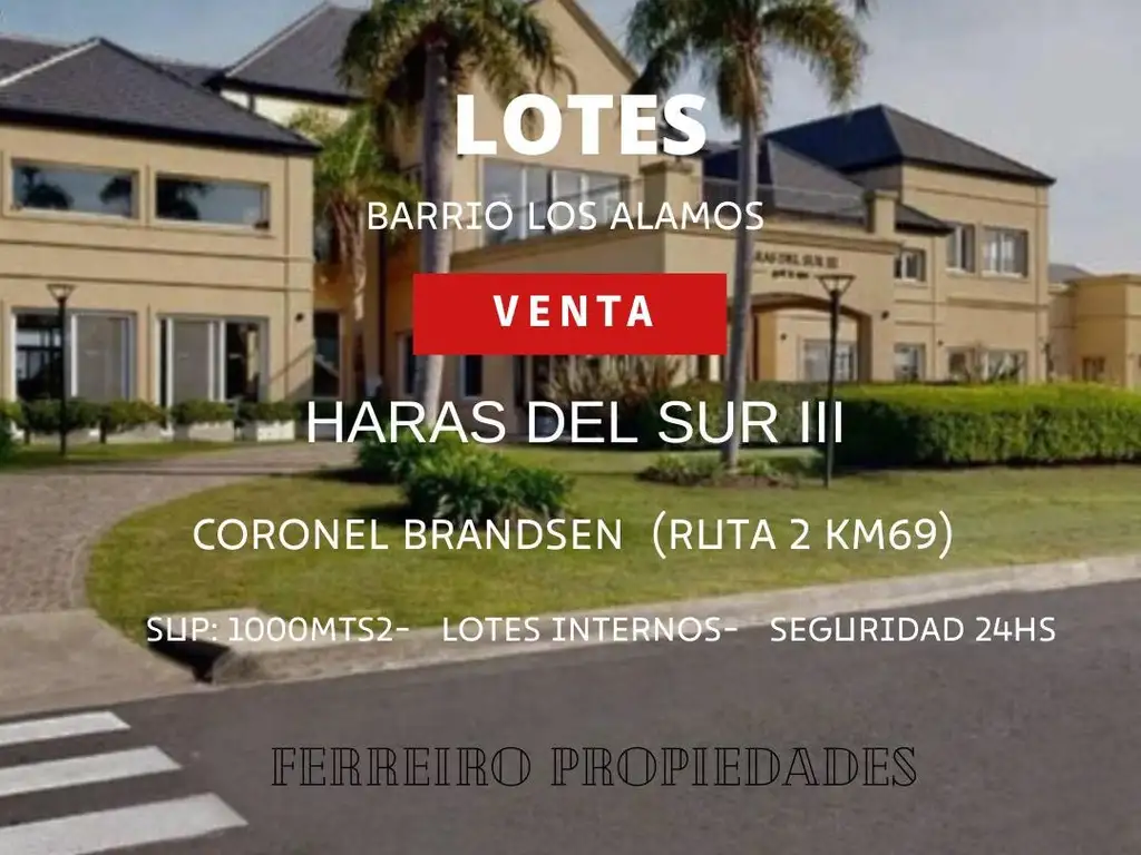 Venta de lote interno en barrio Los Alamos HARÁS DEL SUR III