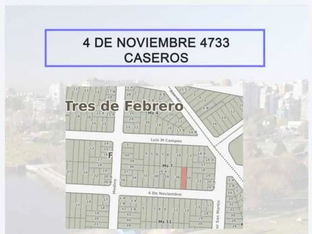 TERRENO DE 303m2 EN CASEROS,  IDEAL INVERSORES (con casa a d