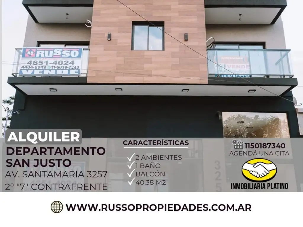 Alquiler Departamento 2 Ambientes San Justo