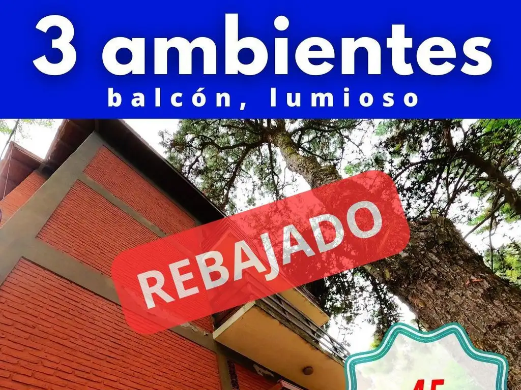 ¡Oportunidad única! amplio, luminoso. 45 mts cubiertos.