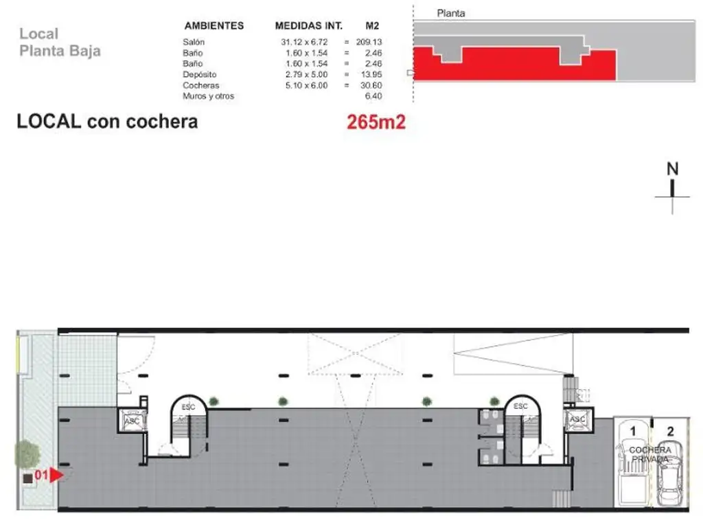 Local comercial céntrico con cochera en venta.