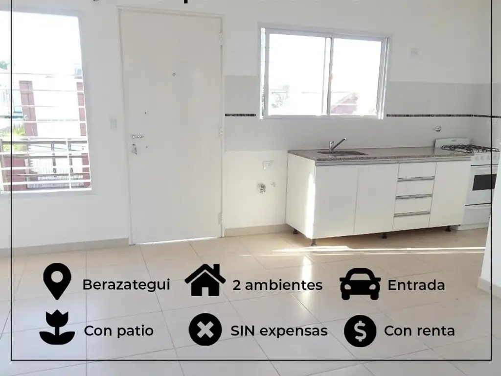 OPORTUNIDAD  ALQUILADO ! Depto. 2 ambientes con patio