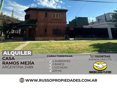 Alquiler Casa 4 Ambientes Ramos Mejia