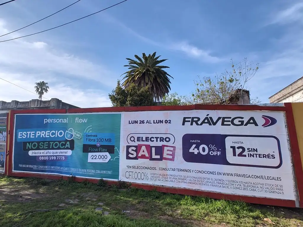 IMPRESIONANTE TERRENO DE 12 X 40 MTS! TODOS LOS SERVICIOS