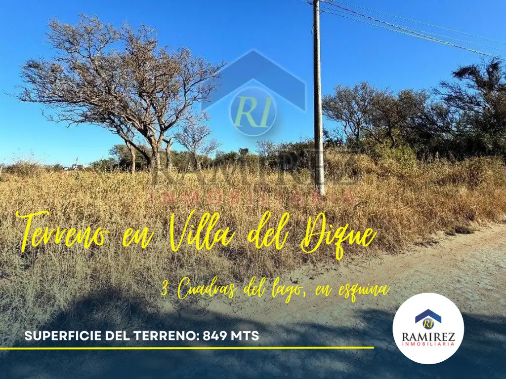 EN VENTA HERMOSO TERRENO EN VILLA DEL DIQUE. ZONA PLAYA GRANDE