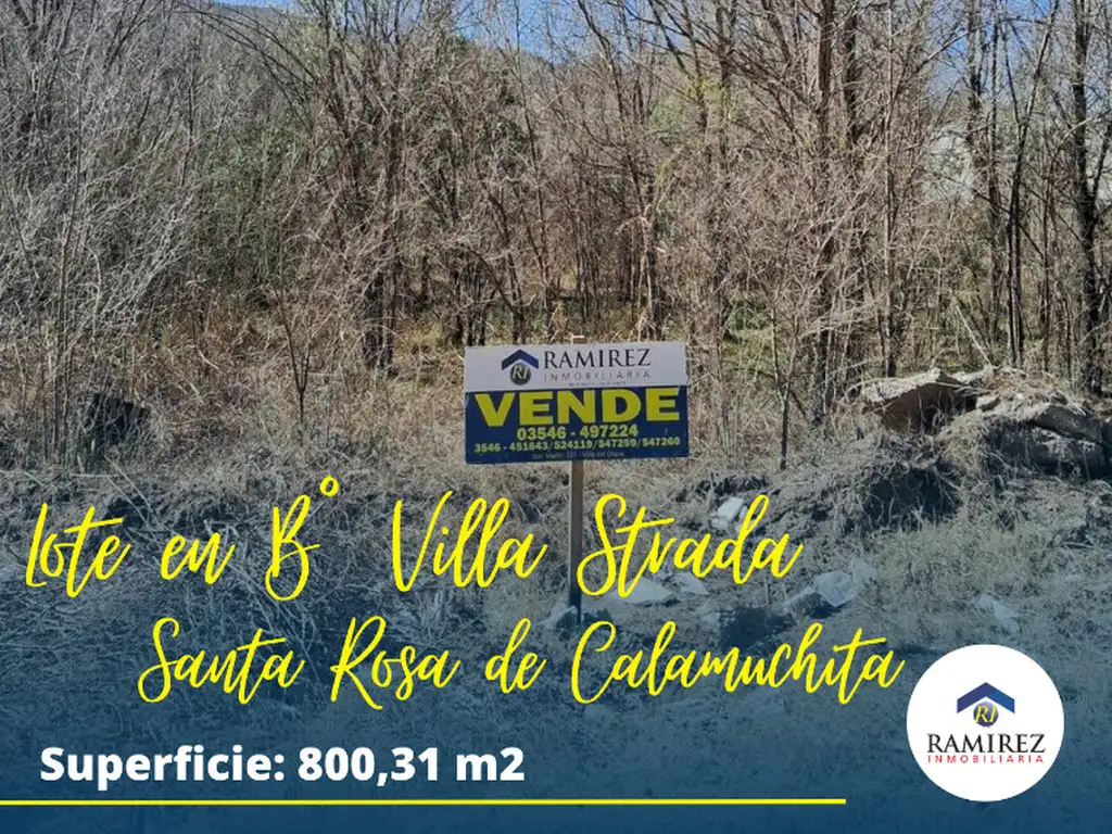 Lote en Santa Rosa de Calamuchita “ Barrio Villa Strada “ LOTEO 7 COLORES