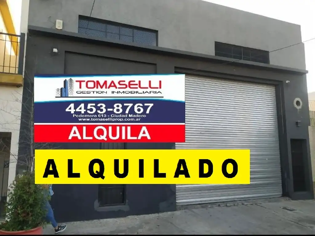 ALQUILER - EXCELENTE GALPON 420 m2 - CON OFICINA y VESTUARIO