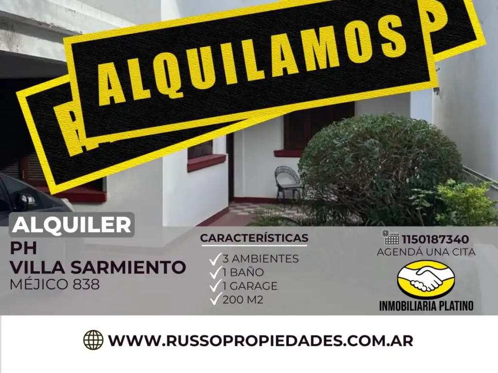 Alquiler PH Villa Sarmiento 3 ambientes