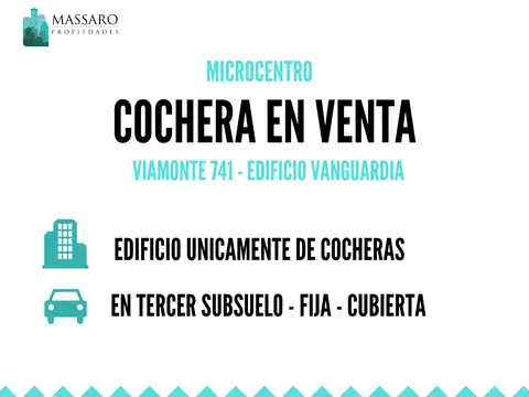 Cochera en venta en microcentro, cubierta y fija, San Nicolas.