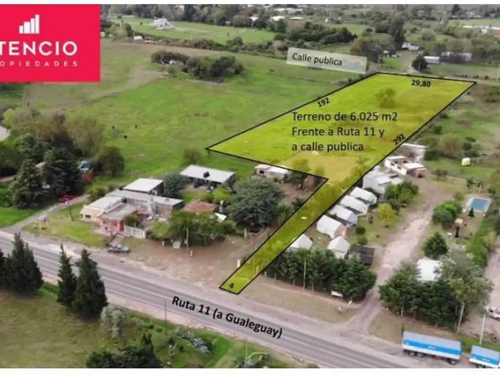 Terreno De 8.700 M2 Con Acceso Desde Ruta 11 Y Calle Publica