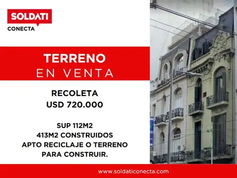 Edificio Comercial para Reciclar o Construir- Recoleta