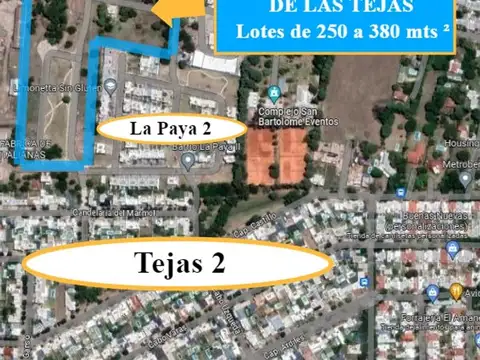 JARDÍN DE LAS TEJAS - Lotes desde 250 a 380mts²