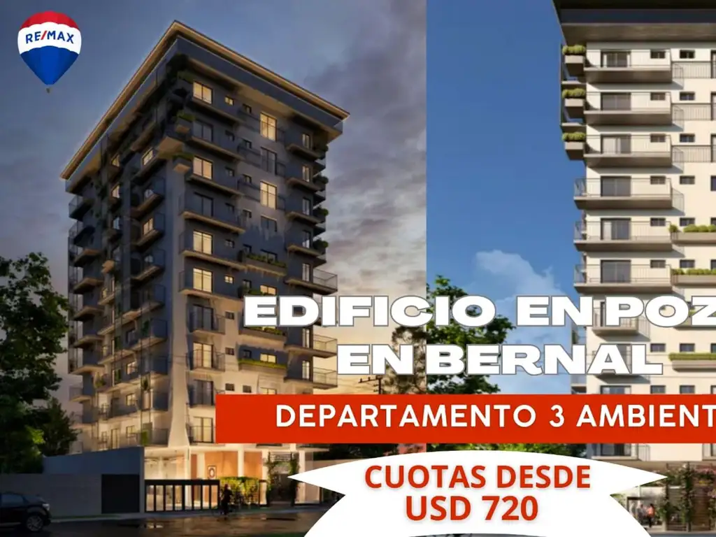 VENTA DEPARTAMENTO 3 AMBIENTES CON COCHERA BERNAL