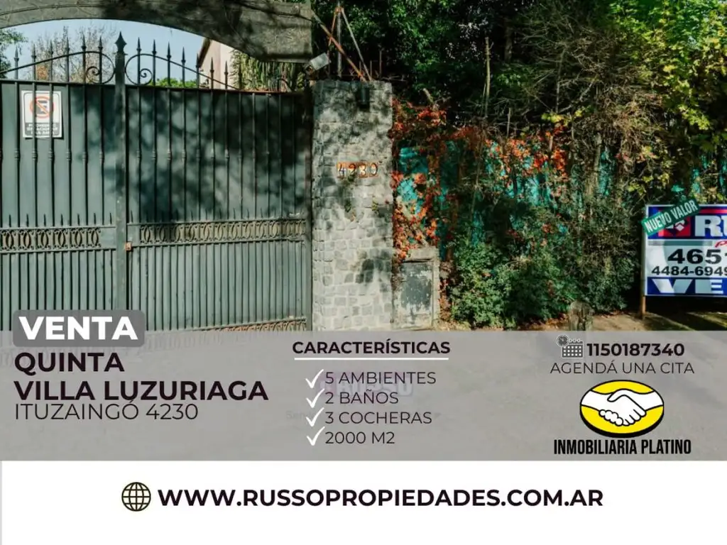 Venta casa quinta Villa Luzuriaga 5 ambientes