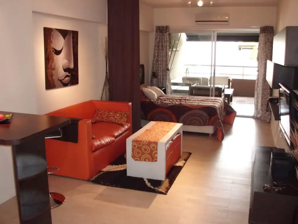 ALQUILER TEMP. EXCELENTE MONOAMBIENTE 40m2, AMOBLADO COMO NUEVO,COLEGIALES