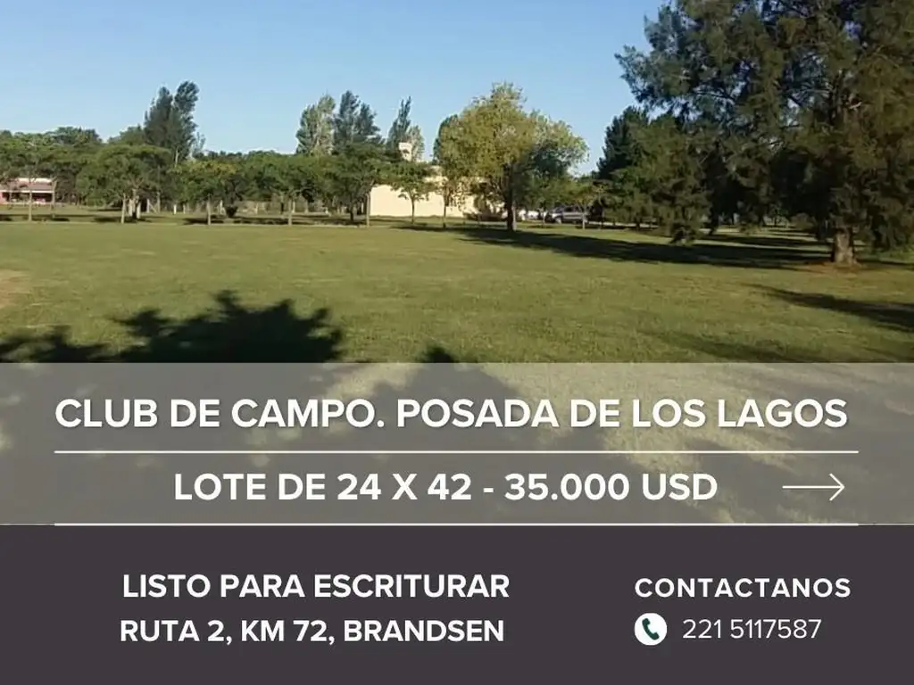 Lote en barrio cerrado Posada de los Lagos, brandsen