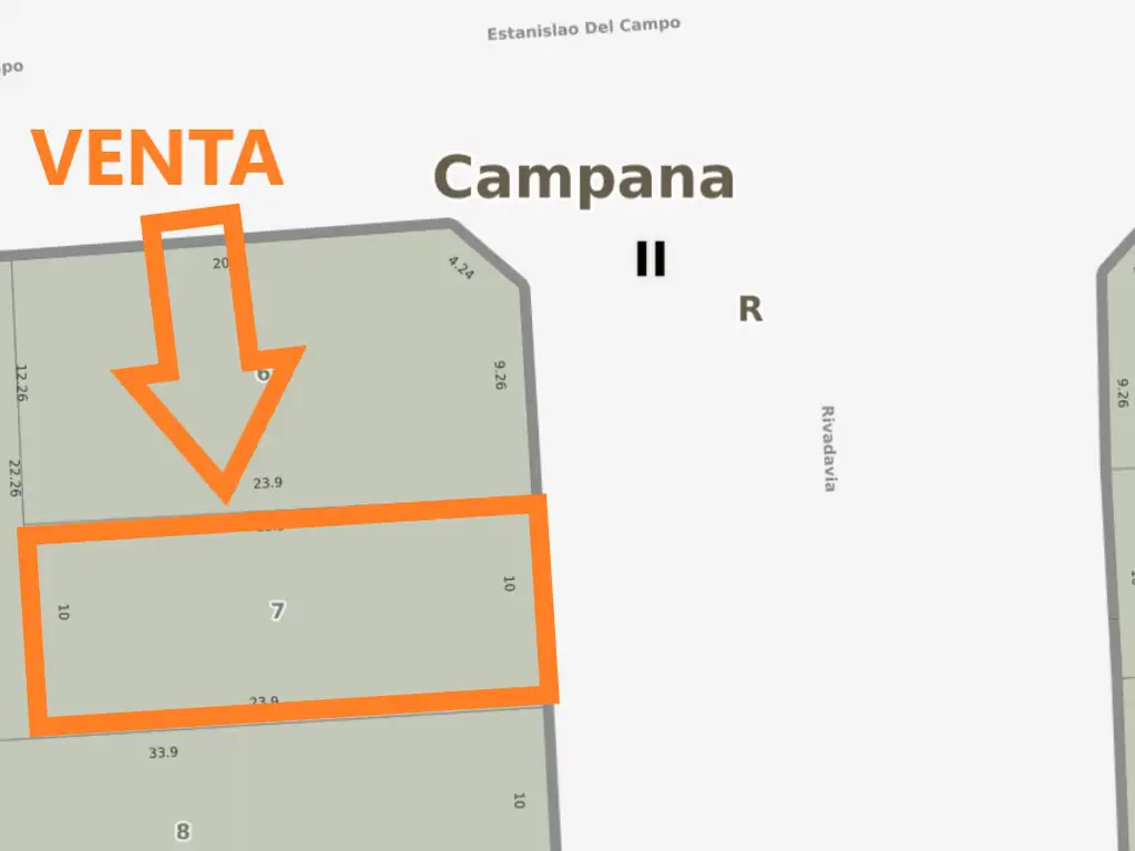 TERRENO Bº LAS ACACIAS - 239 M2 - CALLE RIVADAVIA