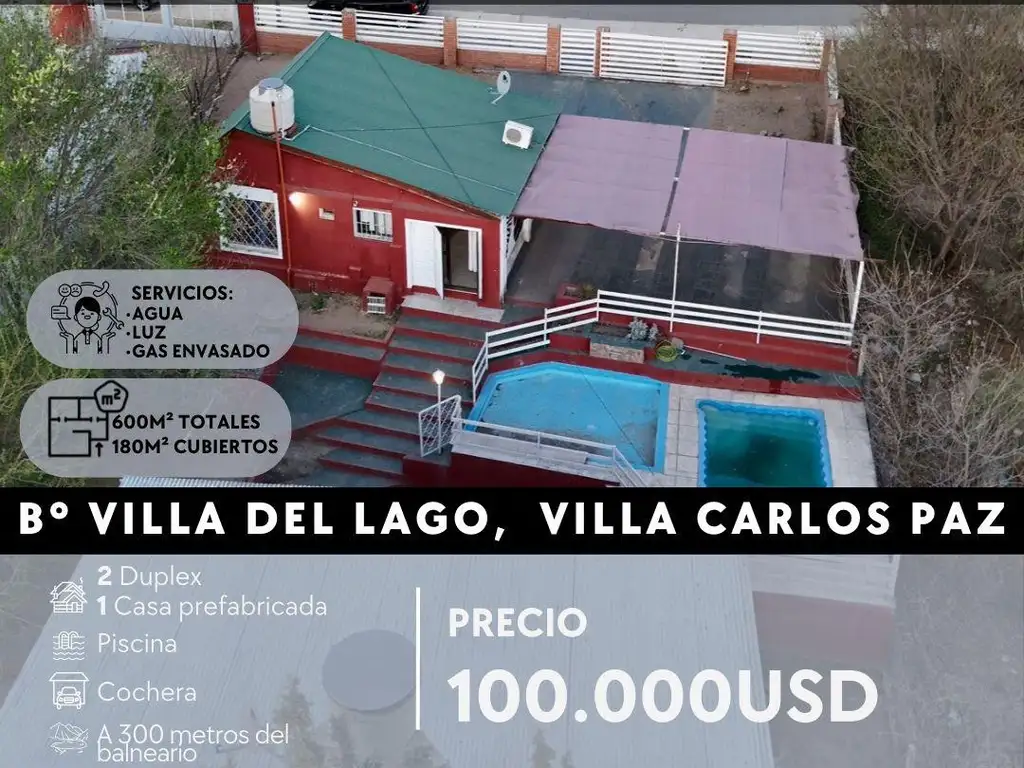 VENTA COMPLEJO TURÍSTICO A MTS DEL RÍO- VILLA DEL LAGO, CARLOS PAZ