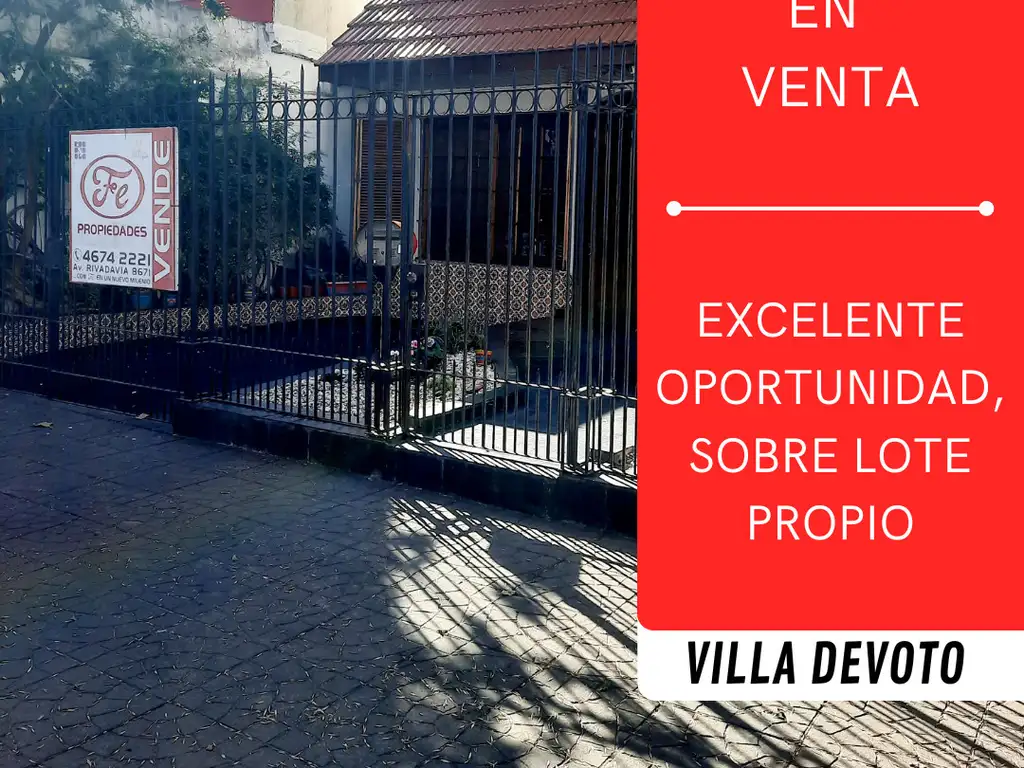 VENTA Casita sobre lote propio de 4 ambientes, en 2 plantas.