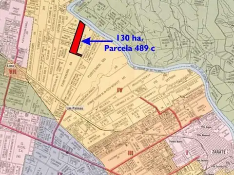 Fraccion 130 has en Zarate zona Las Palmas sobre Rio Parana