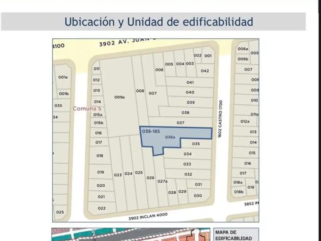 Lote, Boedo, Castro al 1600, USAM, para 1158m2 vendibles