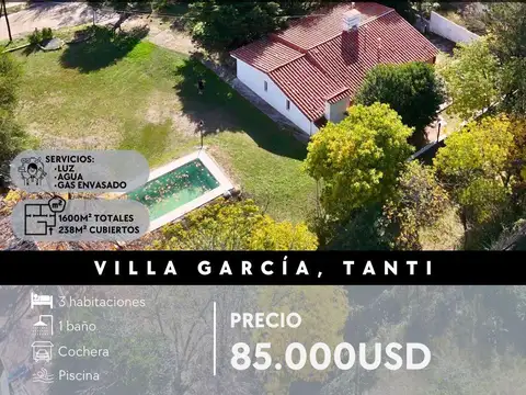 SE VENDE CASA DE CAMPO DE 1.620M² DE PARQUE EN VILLA GARCÍA, TANTI