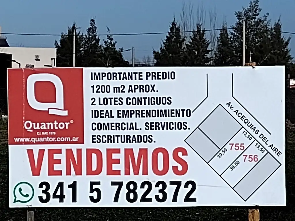 Oportunidad  3 lotes en pleno corazon comercial de Roldan ( 1700 m2 )