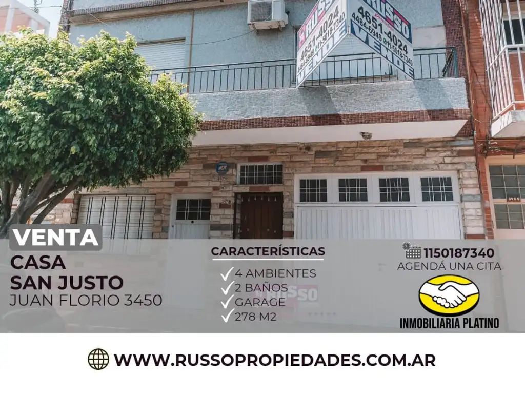 Venta de Casa 4 Ambientes San Justo