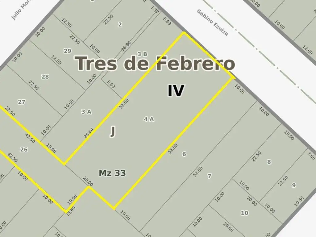 Venta de Lotes en Block con salida a 2 calles, total 1.475m2