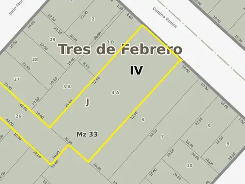 Venta de Lotes en Block con salida a 2 calles, total 1.475m2