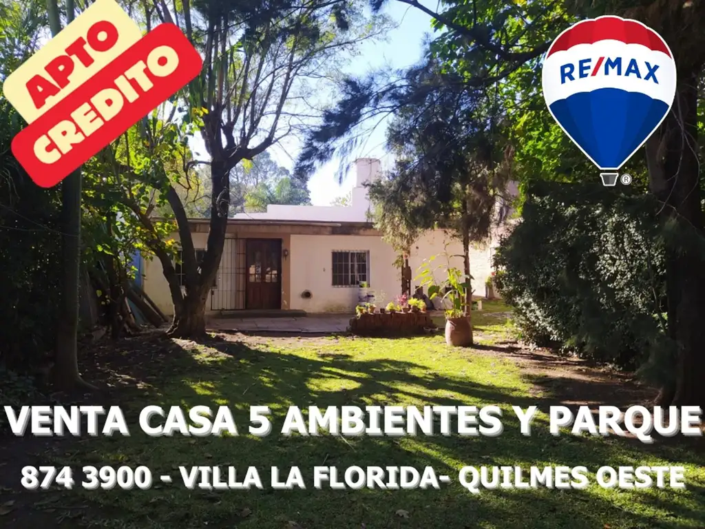 VENTA CASA 5 AMBIENTES VILLA LA FLORIDA QUILMES.