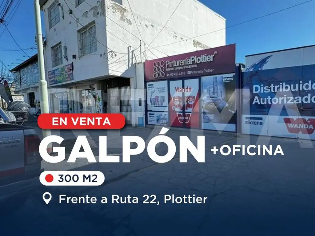 Venta de Galpón + Oficina.. Frente de Ruta 22