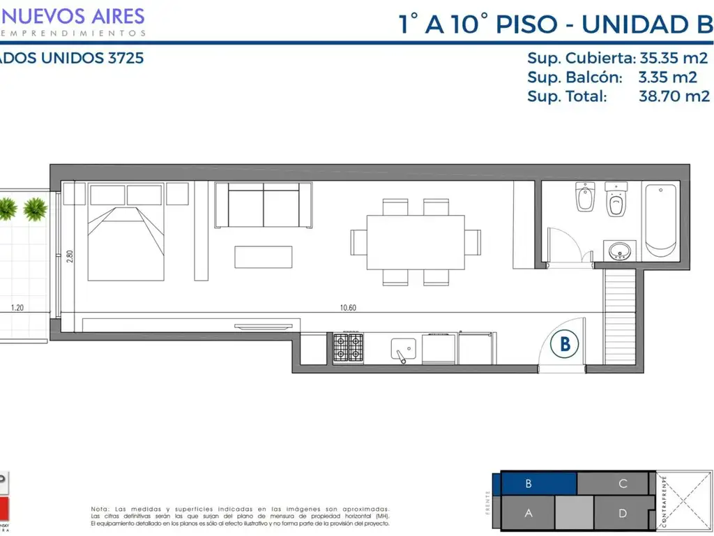 Departamento en el emprendimiento Estados Unidos 3725