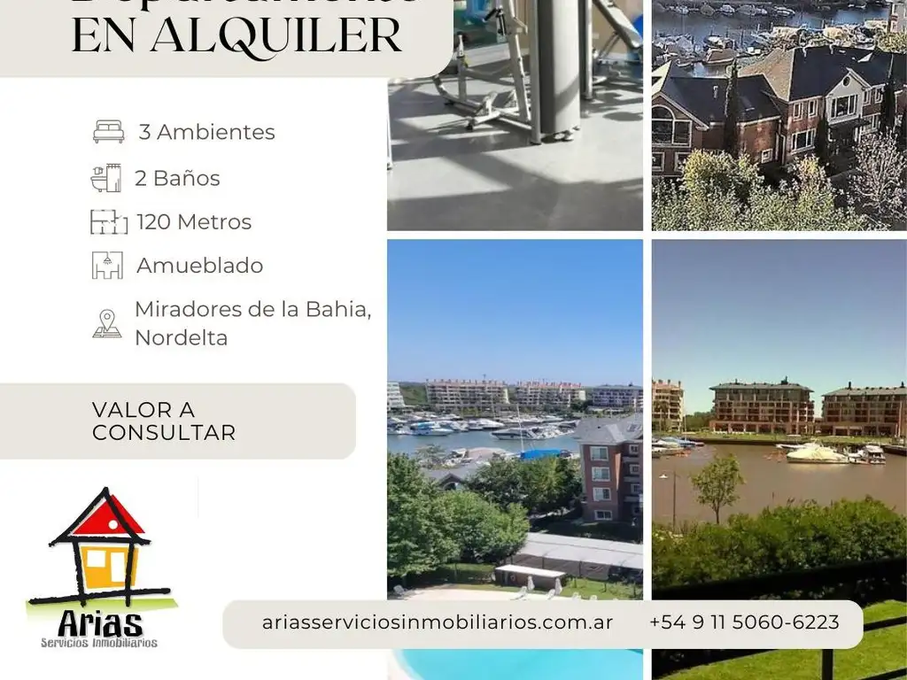 Departamento EN ALQUILER  - Miradores de la Bahia, Nordelta