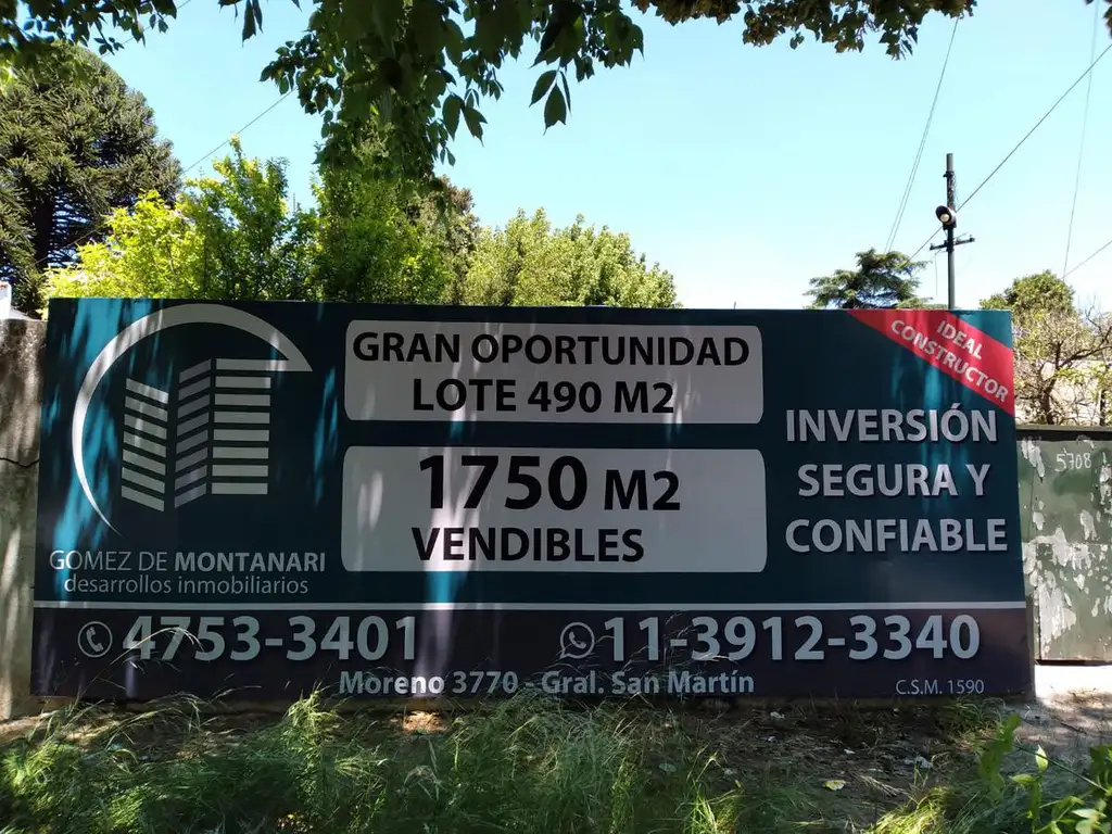 OPORTUNIDAD! Terreno en Villa Bosch 1750 Metros Vendibles