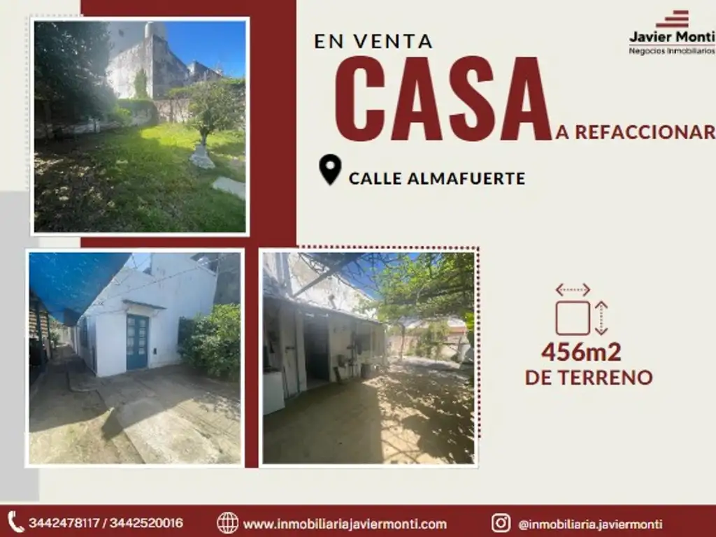 CASA A RECICLAR O REMODELAR, EN EXCELENTE UBICACION