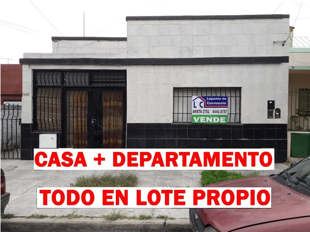 ¡CASA + DEPARTAMENTO EN VENTA! TODO EN LOTE PROPIO. Constitución al 2.900, en San Justo