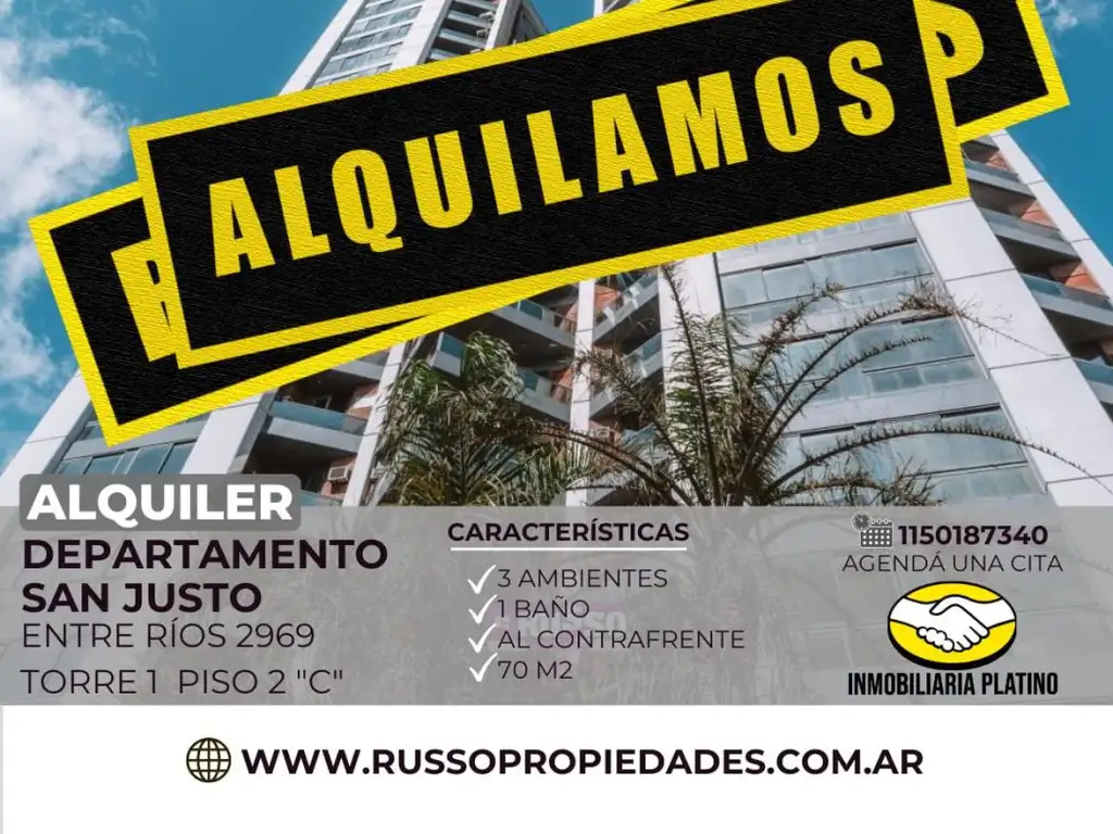 Alquiler departamento San Justo 3 ambientes