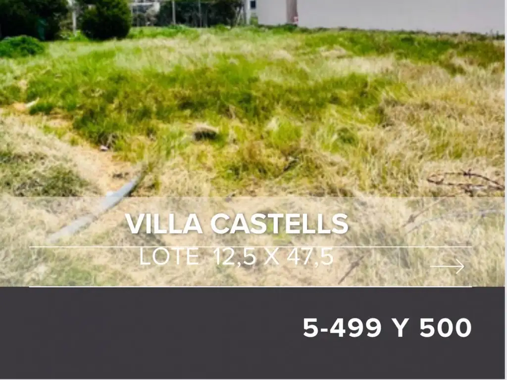 VENTA LOTE VILLA CASTELLS, LA PLATA