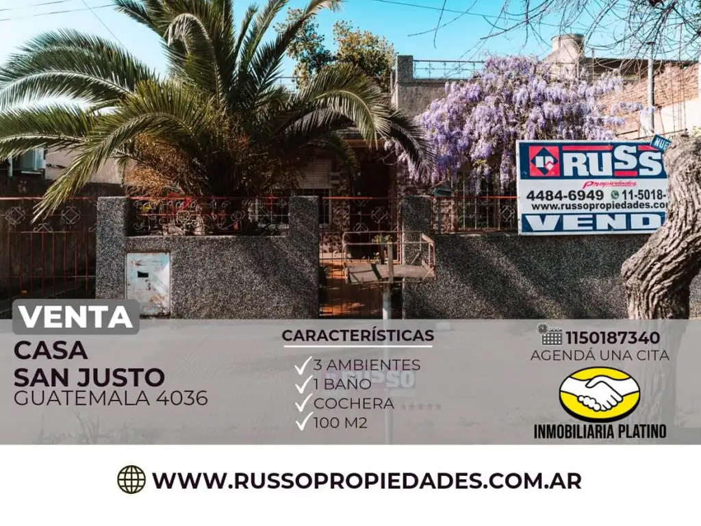 Venta Casa 3 Ambientes San Justo