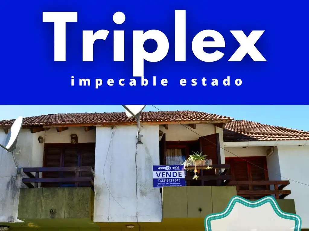 Triplex, excelente estado, 3 dormitorios, 100 mts cub.