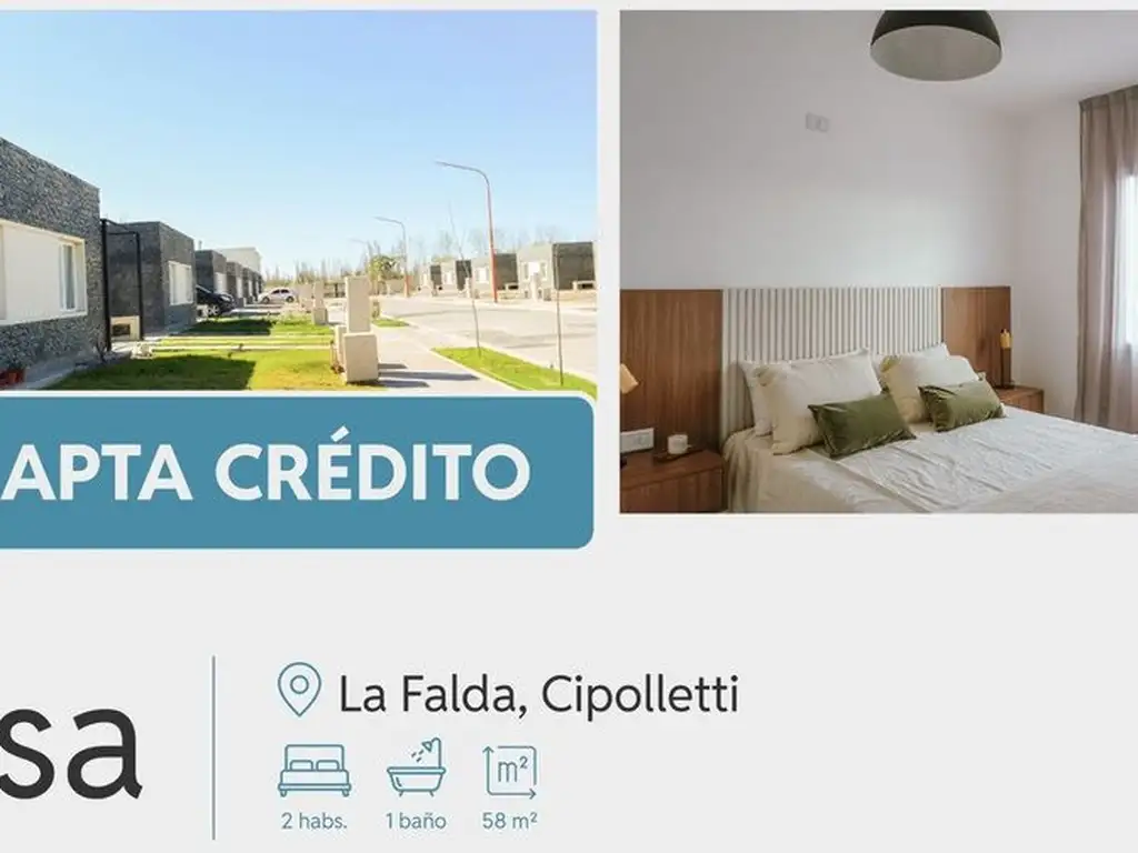 VENTA CASAS 2 DORM. LA FALDA, CIPOLLETTI