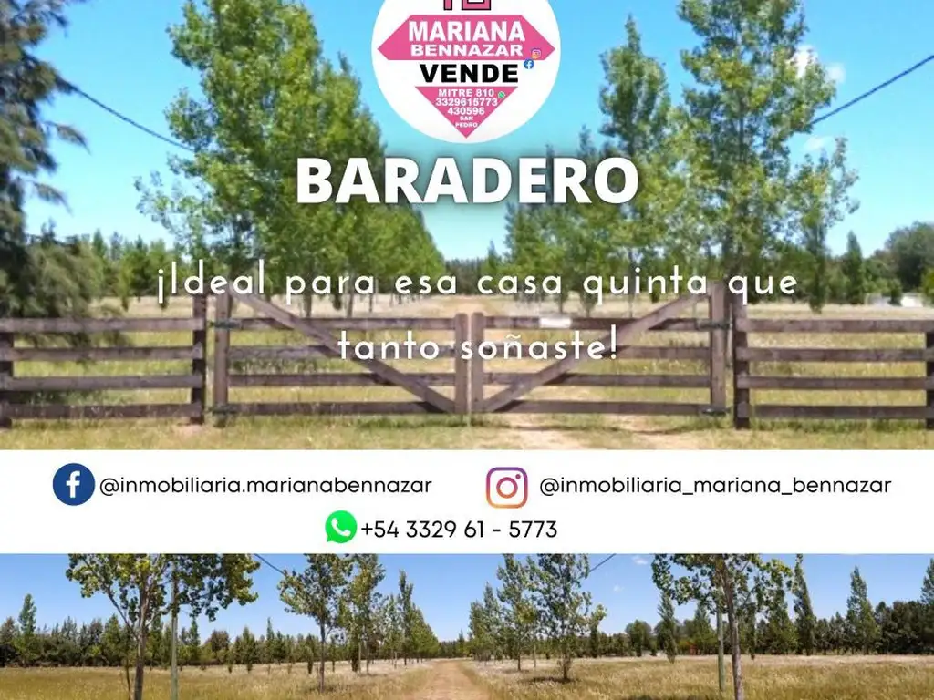 TERRENOS PARA TU CASA QUINTA EN BARADERO