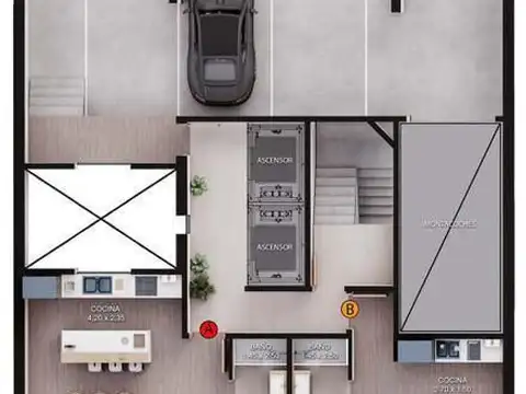 Departamento 5 ambientes con 2 baños