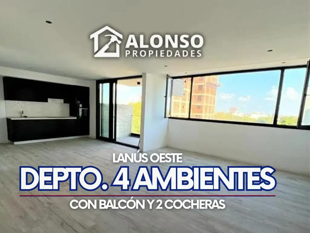 DEPARTAMENTO DE 4 AMBIENTES con 2 COCHERAS - EN LANUSITA