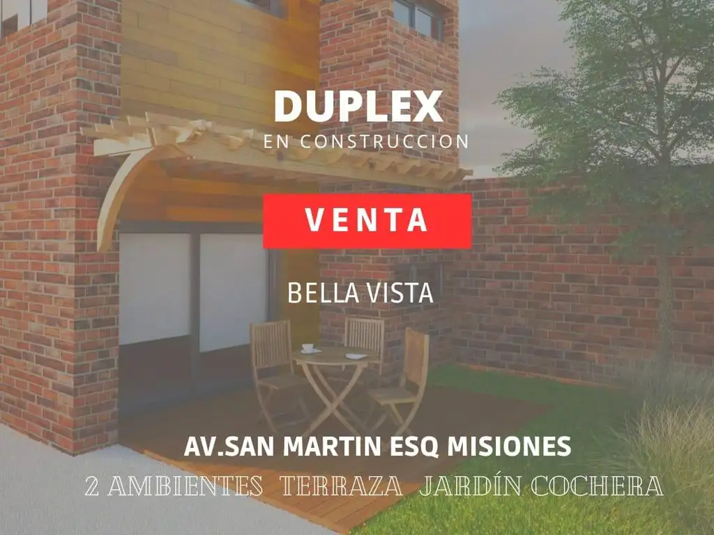 VENTA DE DUPLEX DE CATEGORIA EN BELLA VISTA A ESTRENAR