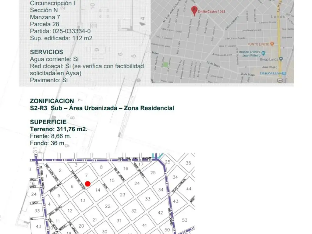 Venta de terreno Lanús oeste próximo a Lanusita