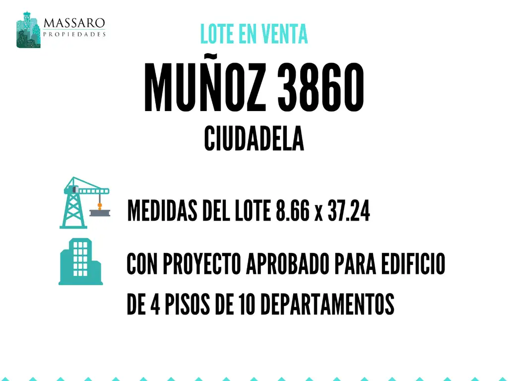 Lote en venta de 8.66x37, con proyecto aprobado, Ciudadela.