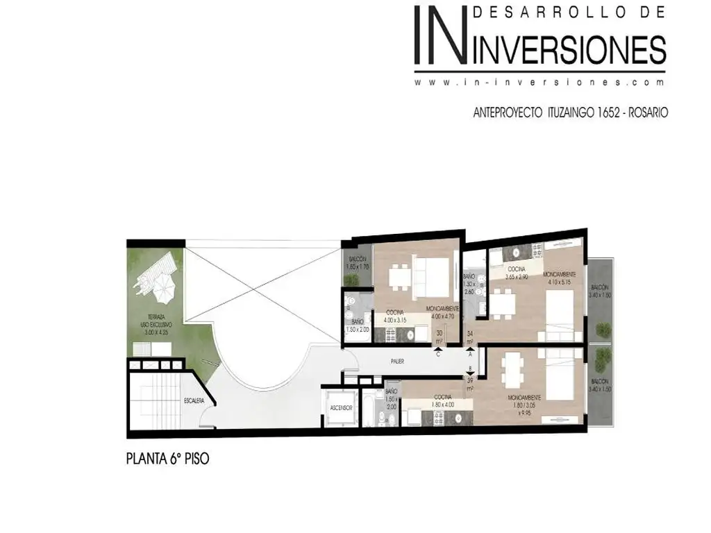 Departamento Ituizango 1652-Monoambiente divisible + terraza exclusiva