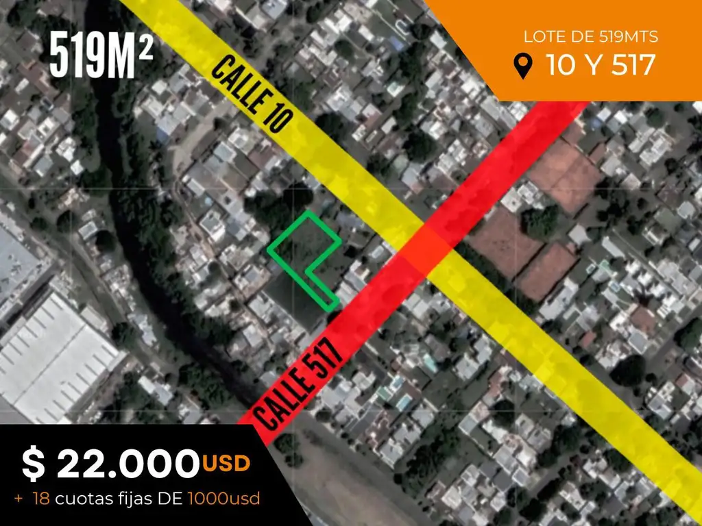 Terreno en venta - 519Mts2 - Ringuelet [FINANCIADO]